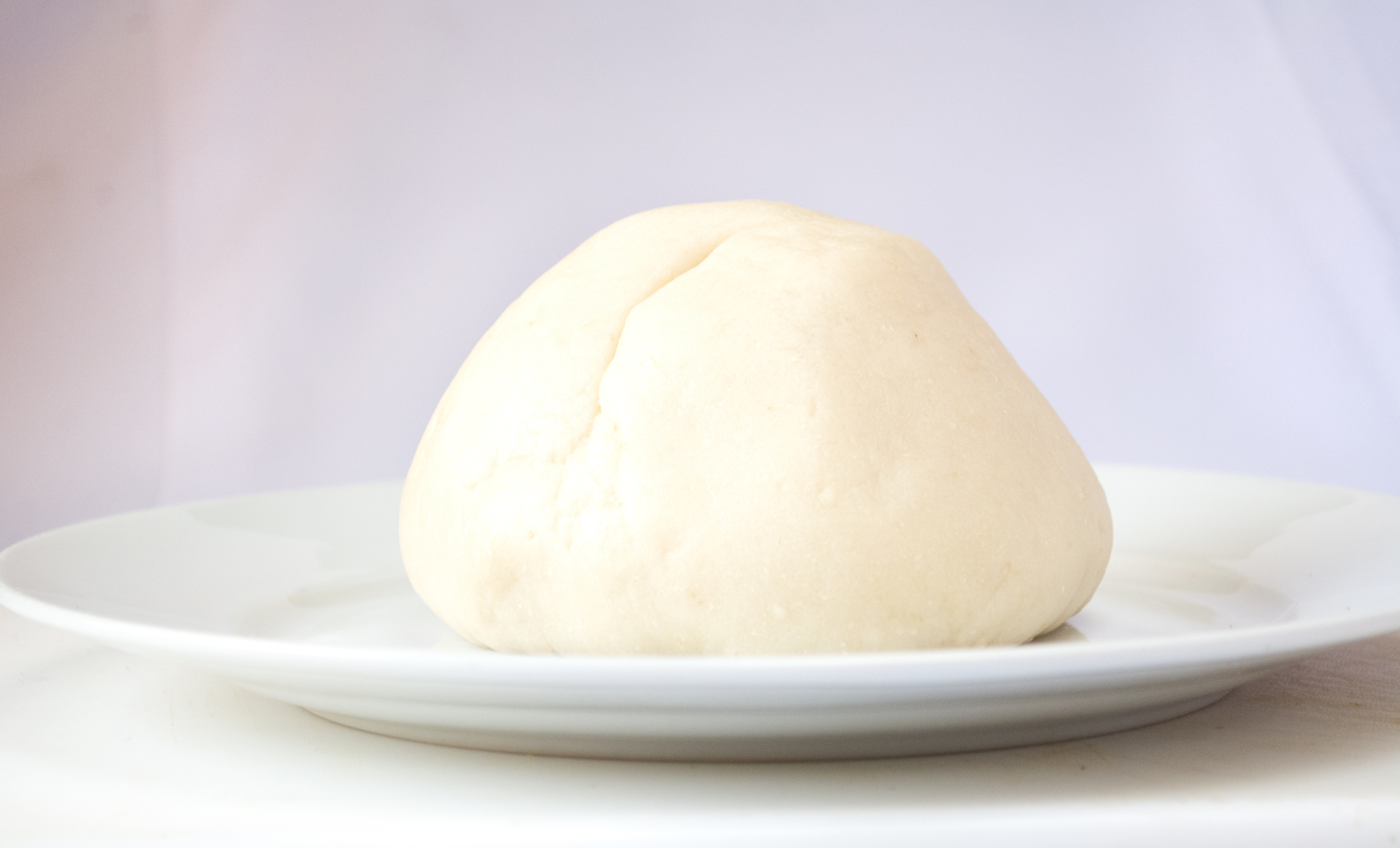 Pounded Yam / Semovita on a white plate